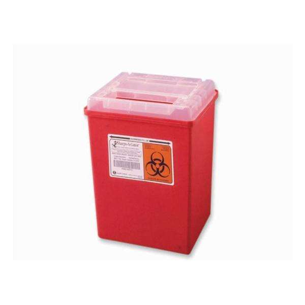Container Sharps Fisherbrand/Sharps-A-Gator 7gal Rectangular PP Red/Clear Each